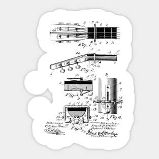 Guitar Vintage Patent Hand Drawing Sticker